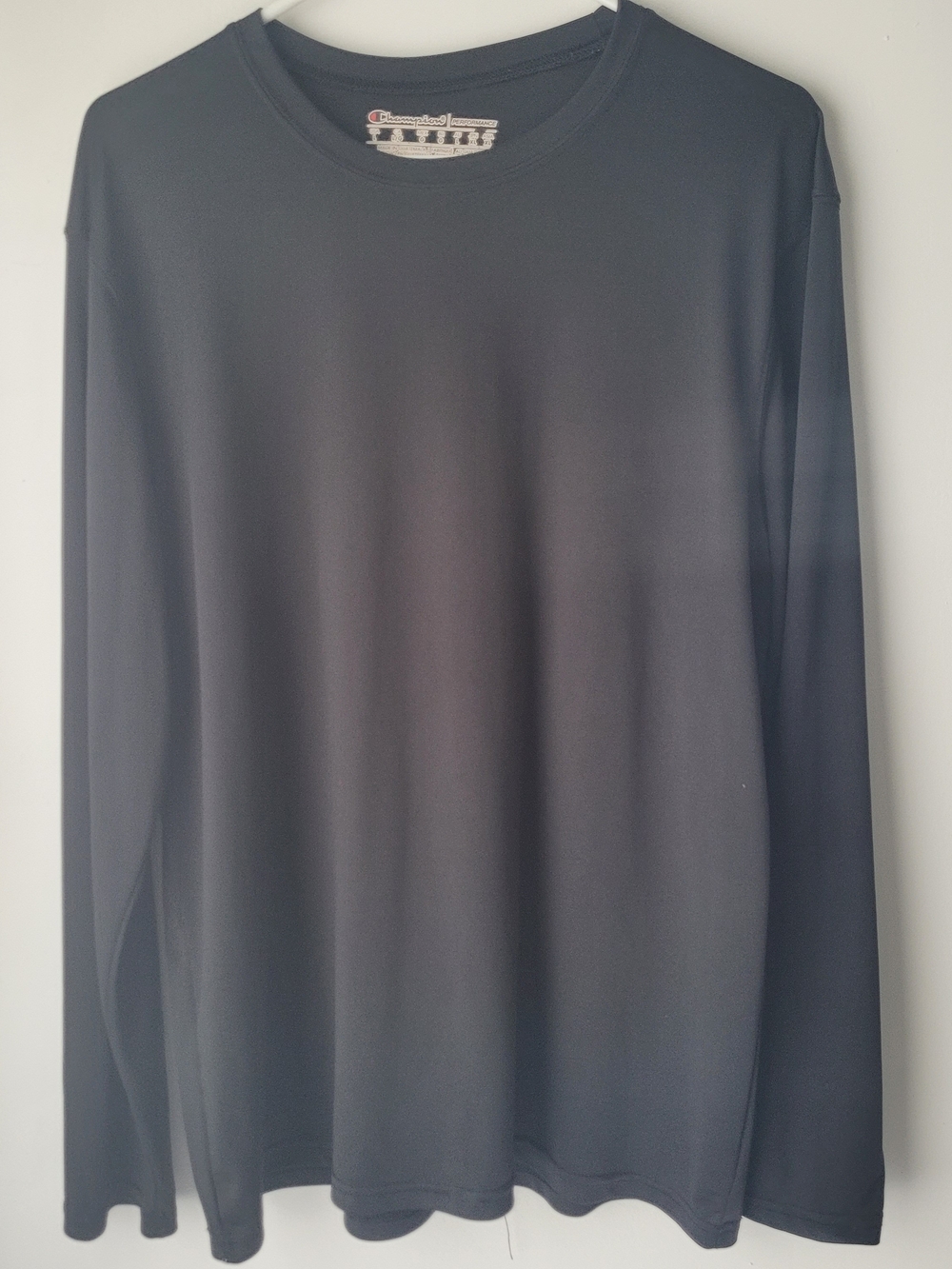 Champion Performance Men Black Long-Sleeve T-Shirt Size L